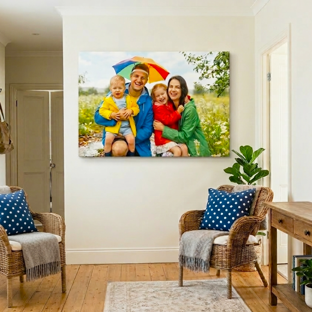 Tisk fotky na plátno. Vytvořte si fotoobraz z fotky. - Bílý s jednou fotkou