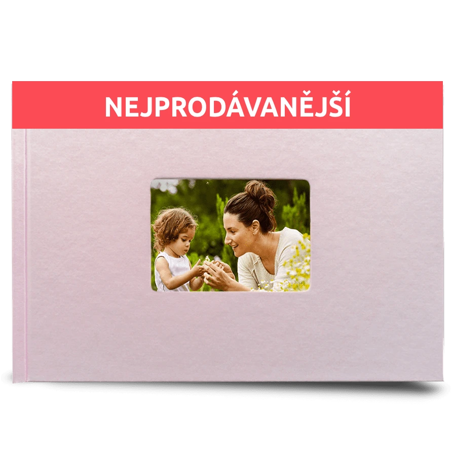 Levná fotokniha. Vaše nejlepší foto růžová kniha A4 do 24 hod. - Elegantní bílá
