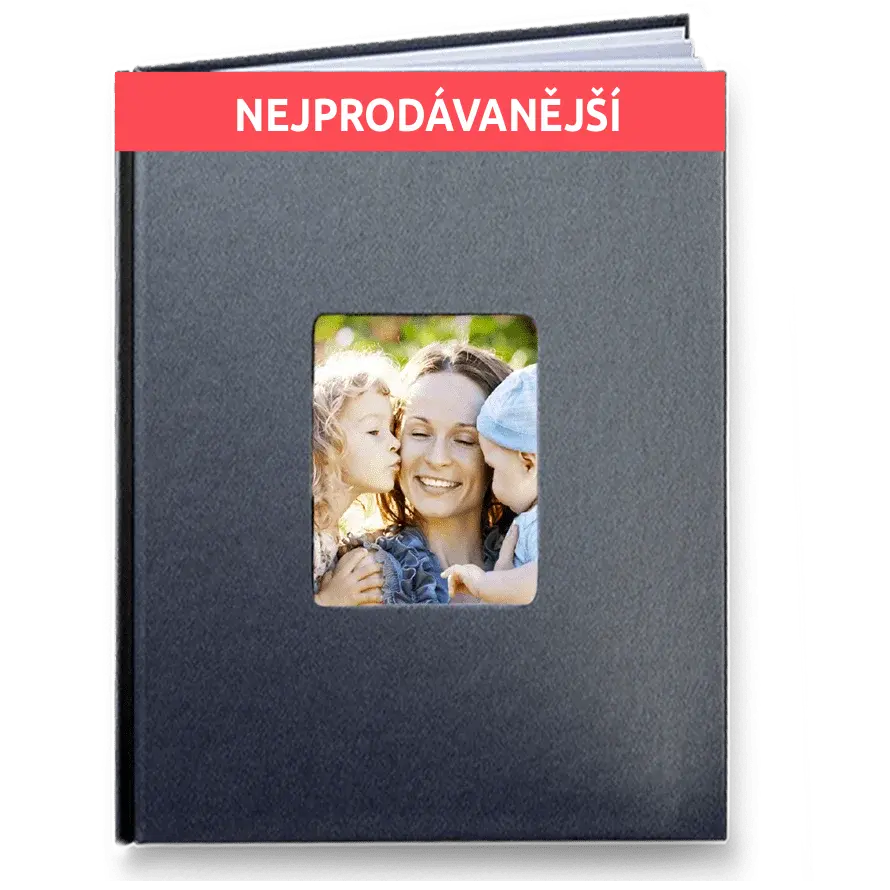Fotokniha online. Akce na fotoknihy - A4 v barvě Antracit - Elegantní bílá