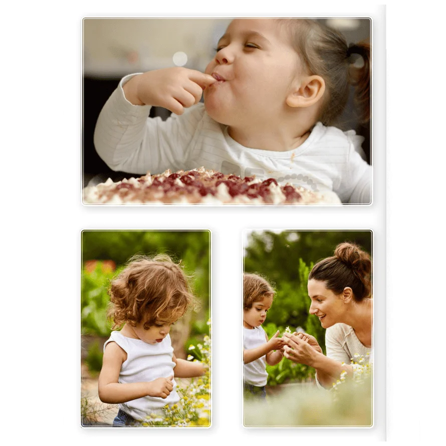 Fotokniha online. Sleva na růžovou fotoknihu s okénkem 21cm - Elegantní bílá