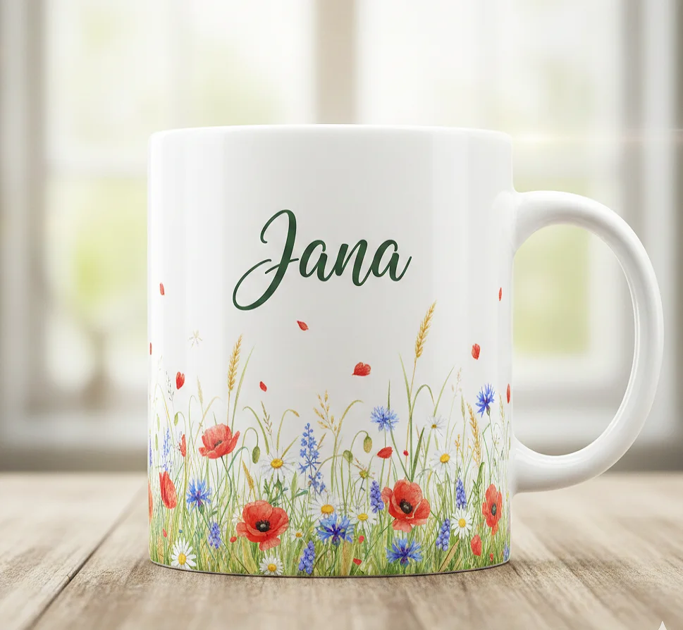 hrnek Luční kvítí s vlastním textem