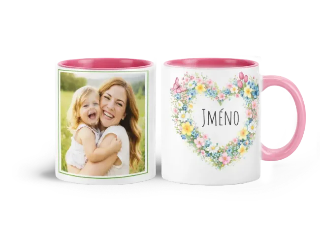 Růžový hrnek svátek