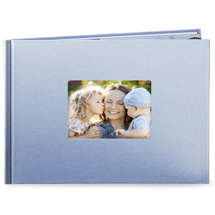 expresní fotokniha A4 na šířku modrá