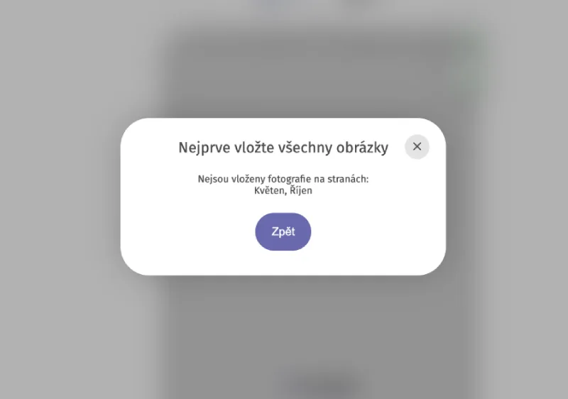 Ukázka varovného okna s hlášením o chybějících obrázcích