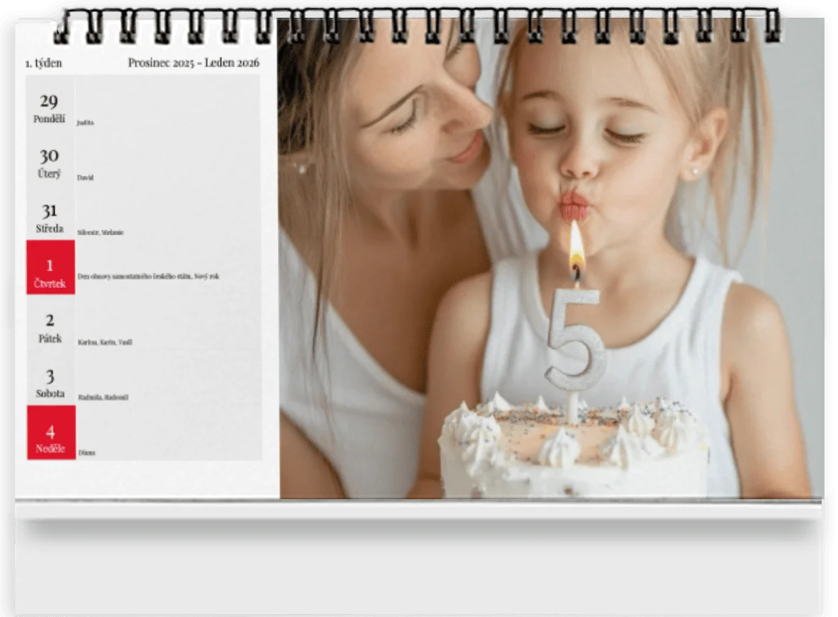 stolní fotokalendář 7denní