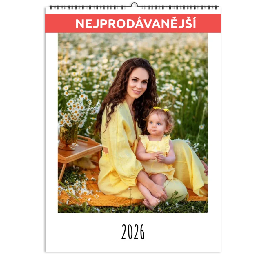 Fotokalendář 2026. Vlastní kalendář jako dárek - Elegantní bílý