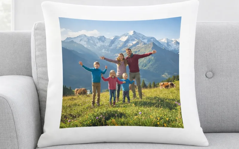 Polstář bílý s fotkou - Vzor 1