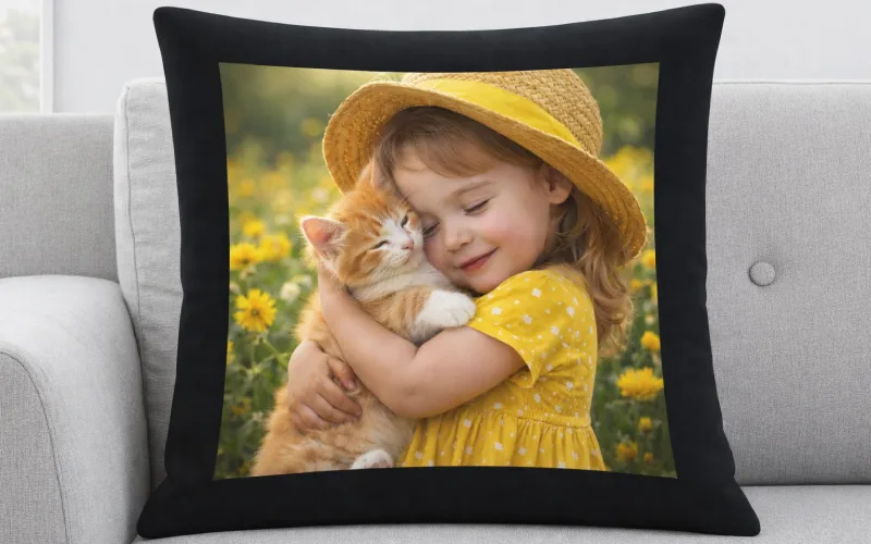 Polstář bílý s fotkou - Vzor 2