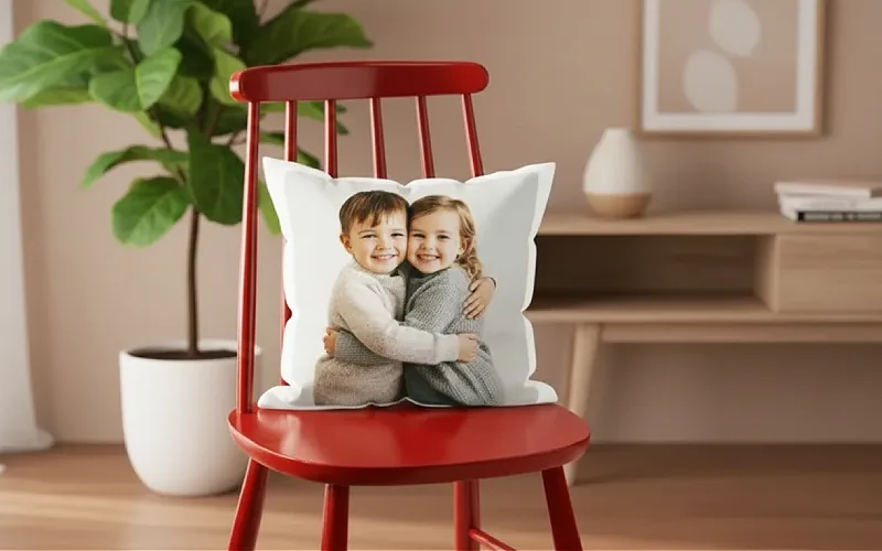 Polstář bílý s fotkou - Vzor 2