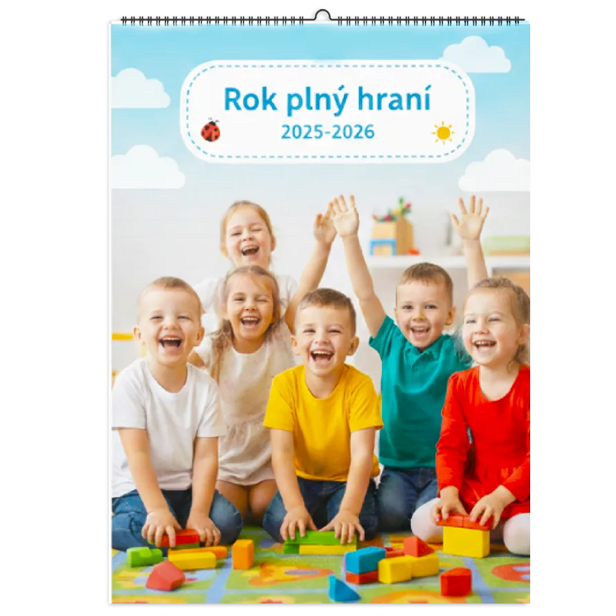 Školní kalendář 2025 z vlastních fotek - Elegantní Bílý